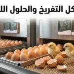 صورة غلاف مقالة مشاكل التفريخ والحلول اللازمة تظهر حاضنة بيض دواجن حديثة مع كتاكيت حديثة الفقس وأجهزة مراقبة الحرارة والرطوبة